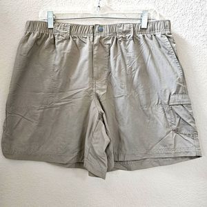 Columbia Sportswear Men's XL Cargo Hiking Walking Nylon Shorts Lightweight Beige